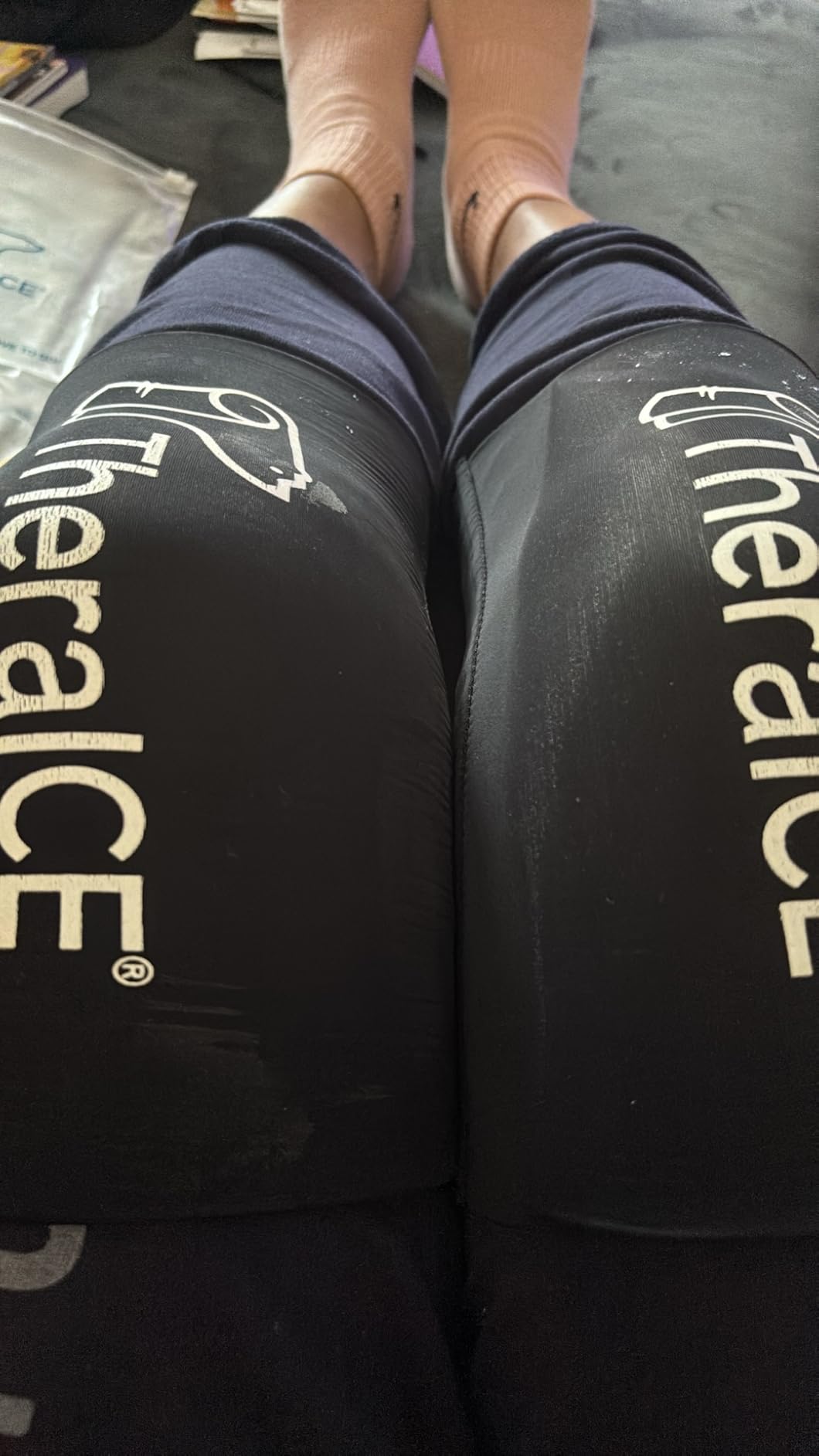TheraICE Knee Ice Pack Wrap Compression Sleeve for Injuries, Reusable Gel Cold Packs Brace Also for Elbow, Ankle & Calf - Flexible Cold Wrap Recovery for Meniscus, ACL, MCL Pain Relief (L) customer photo 1