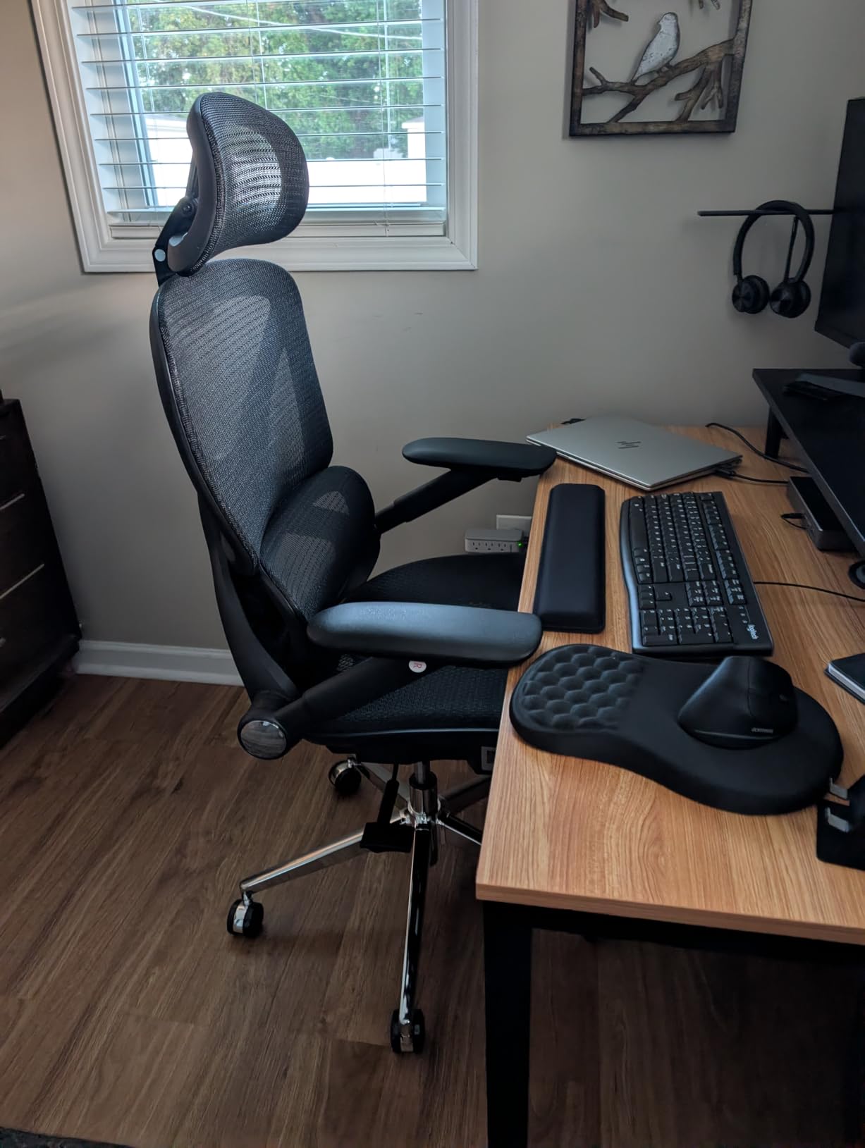 CAPOT Ergonomic Mesh Office Chair, Adjustable Lumbar High Back Desk Chair 400lbs, 4D Flip-up Arms, 3-Level Tilt Backrest, 3D Headrest, PU Wheels, Swivel Rolling Computer Seating for Long Desk Work customer photo 1