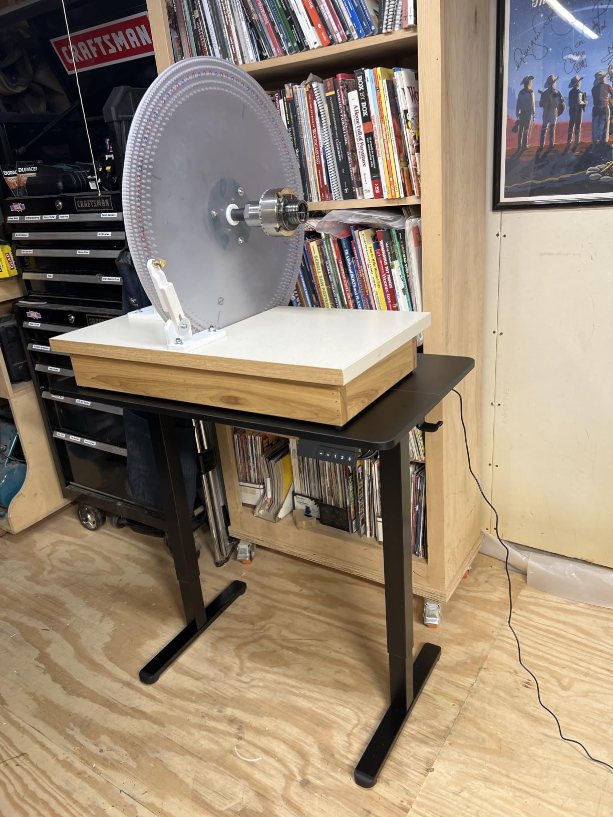 Kingant Standing Desk Height Adjustable Small Electric Stand Up Desks [35 x 20 Inch] - Ergonomic Sit Stand Desk Rising Desks for Home Office Computer Desk Stand Desk Workstation with Cable Management customer photo 2