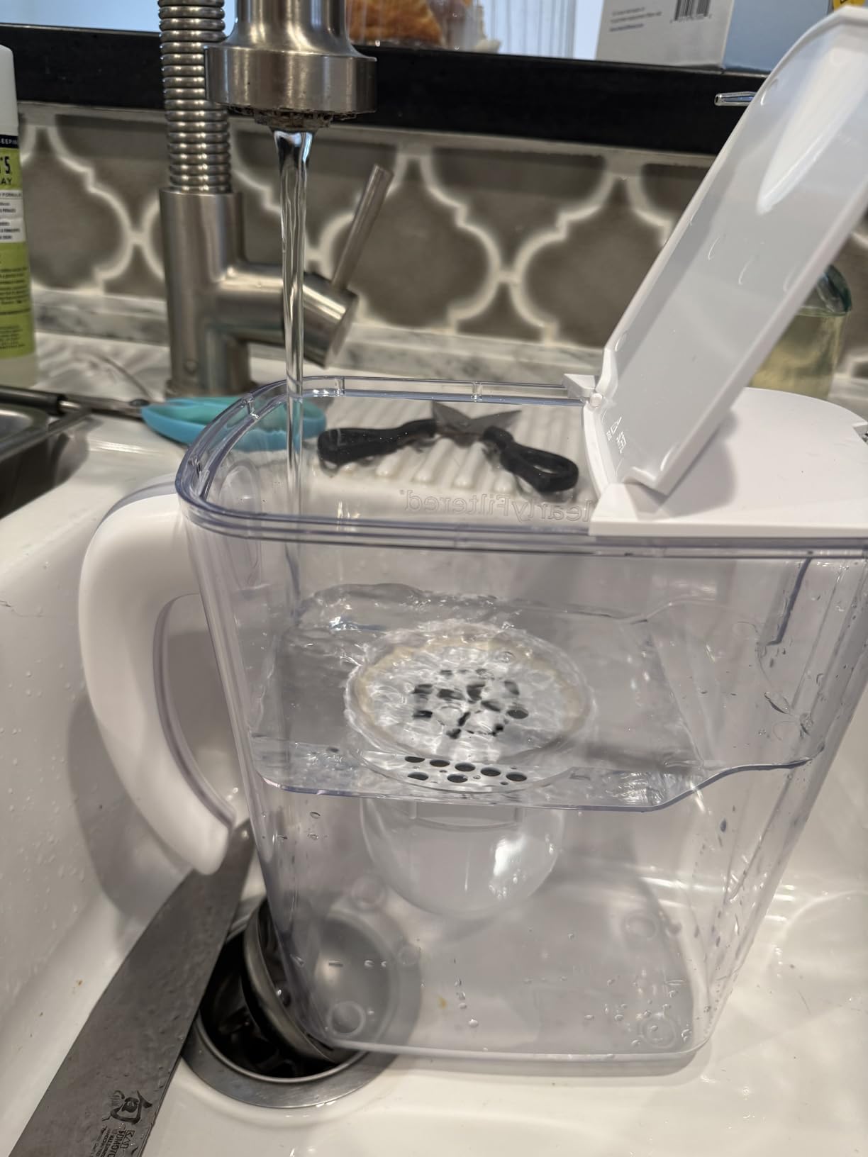 Clearly Filtered Filtered Water Pitcher - 80 Fl Oz, NSF Certified - Targets 365+ Contaminants - Fluoride, PFAS, Lead, Chlorine, Microplastics - BPA/BPS Free - 10 Cup Filter (Pitcher Includes 1 Filter) customer photo 2
