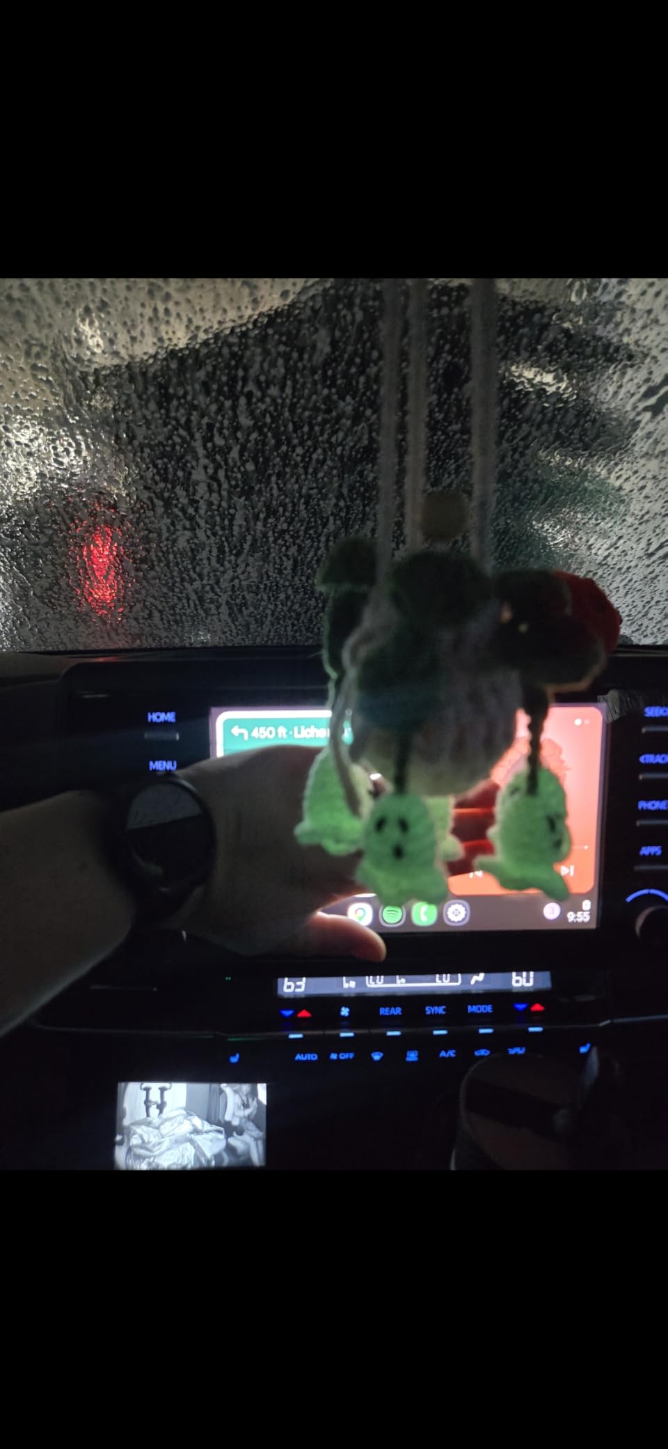 Cute Crochet Car Plant Monstera Essential Oil Diffuser Bottle - 12ml Refillable, Green Car Accessory for Mirror Decor and Home Decor customer photo 2
