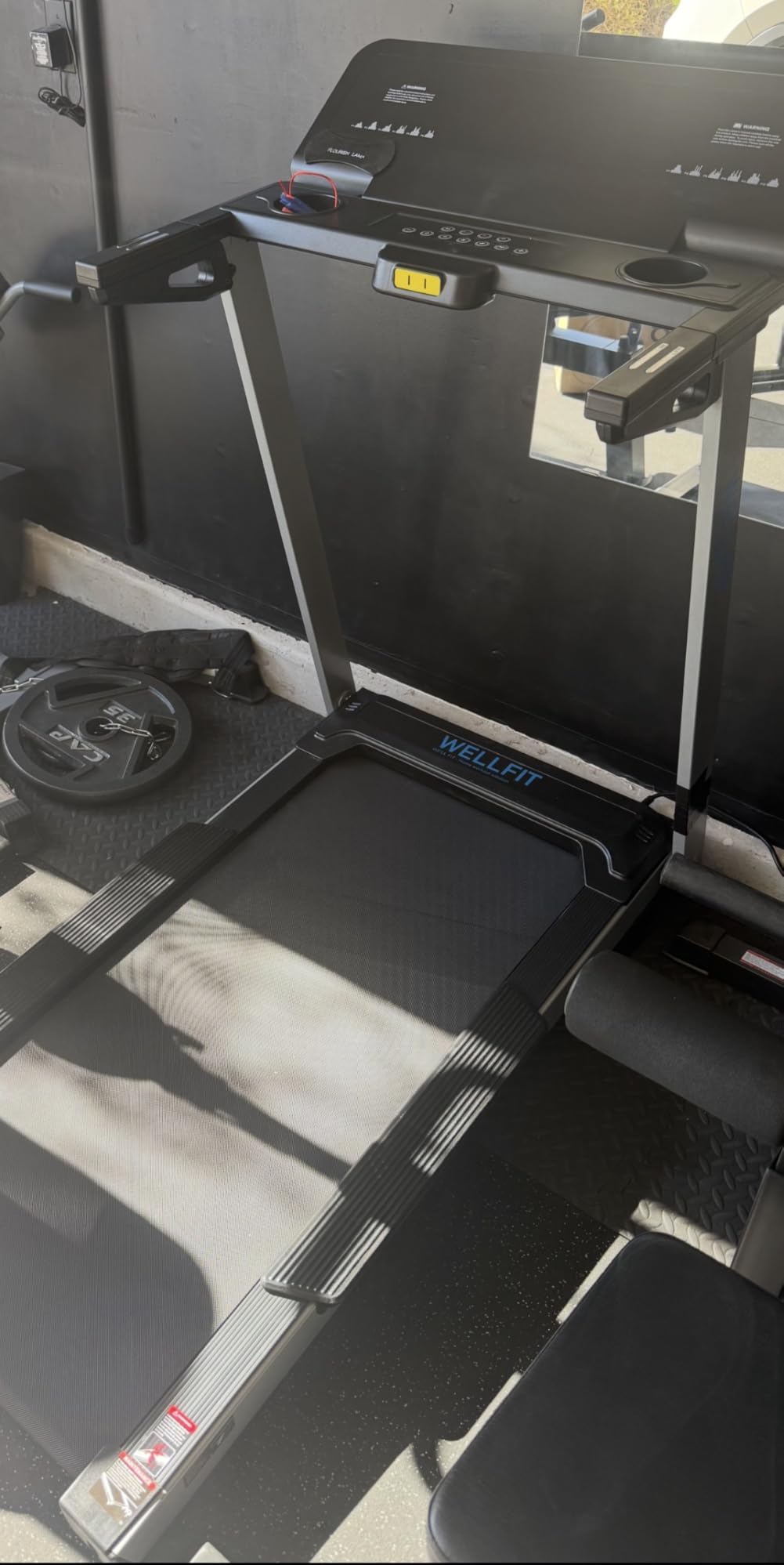 WELLFIT Home Treadmill 2 Level Incline Heavy Duty with Pulse Sensor, 4.0 HP, 10 MPH, 450 lbs Capacity, 20