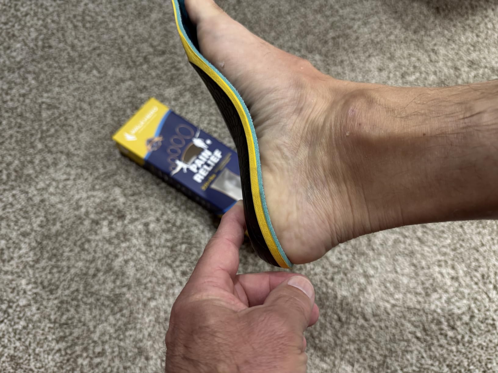 WalkHero Heavy Duty Pain Relief Insoles, 220+lbs High Arch Support Orthotics Inserts for Plantar Fasciitis, Flat Feet, Pronation and Heel Pain (Mens 8-8.5 | Womens 10-10.5, Coral Green) customer photo 2