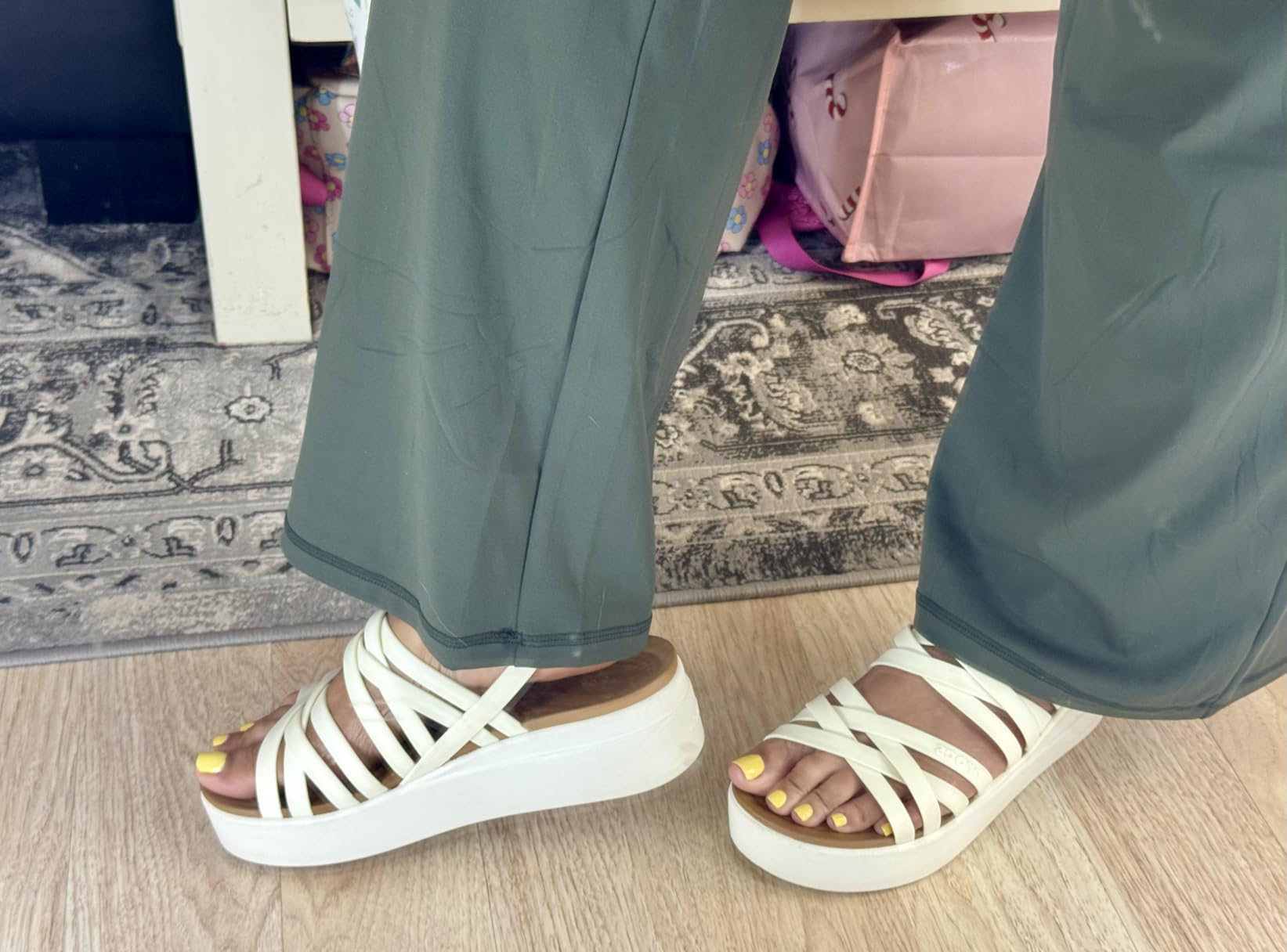 COPYLEAF Wide Leg Pants Woman High Waist Yoga Pants with Pockets Loose Stretch Dress Work Sweatpants Casual Lounge customer photo 1