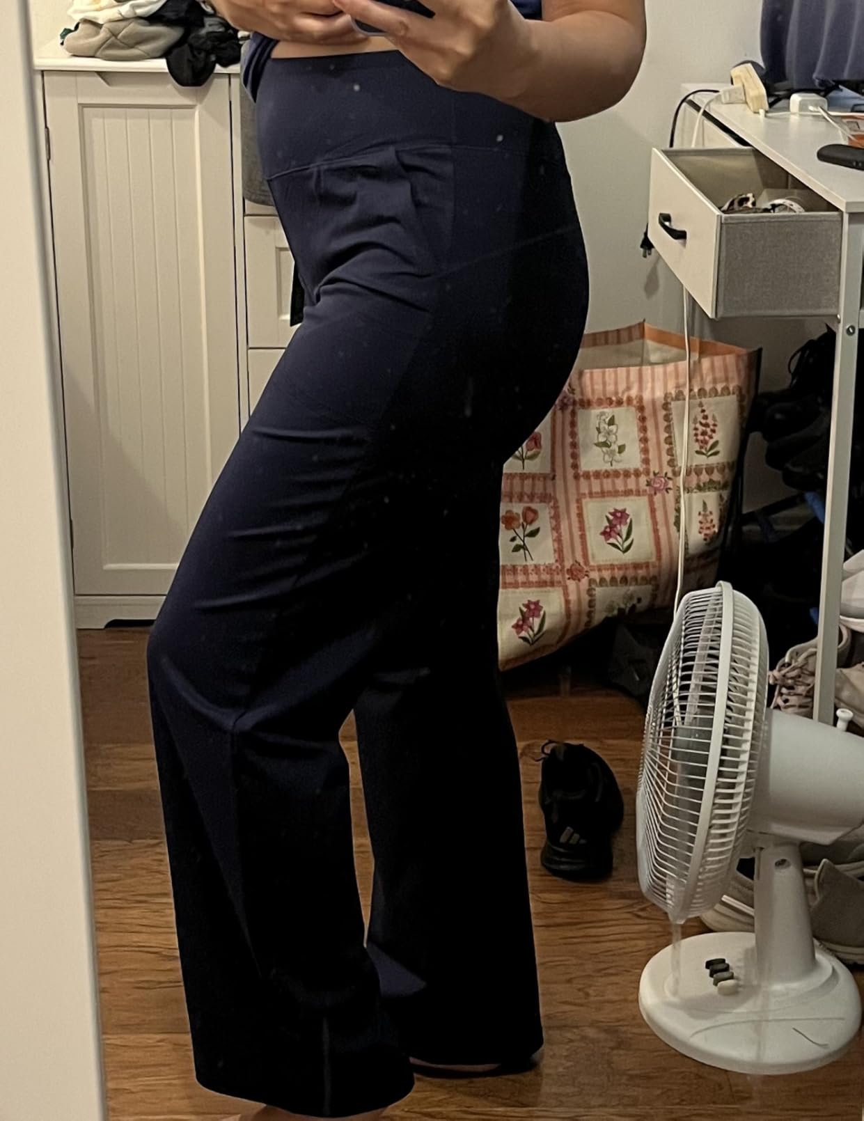 COPYLEAF Wide Leg Pants Woman High Waist Yoga Pants with Pockets Loose Stretch Dress Work Sweatpants Casual Lounge customer photo 2