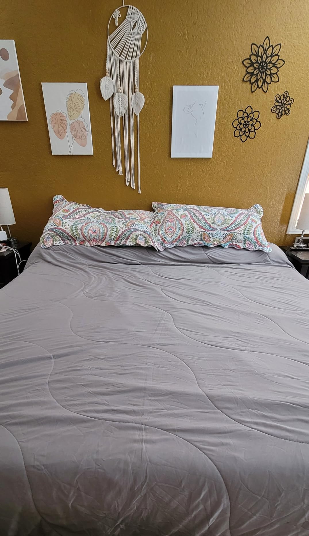 DOWNCOOL Cooling Comforter Queen Size,Grey Cooling Blanket for Hot Sleeper | Lightweight & Breathable Blanket for Night Sweats,Dual-Side Cooling Summer Bedding,90
