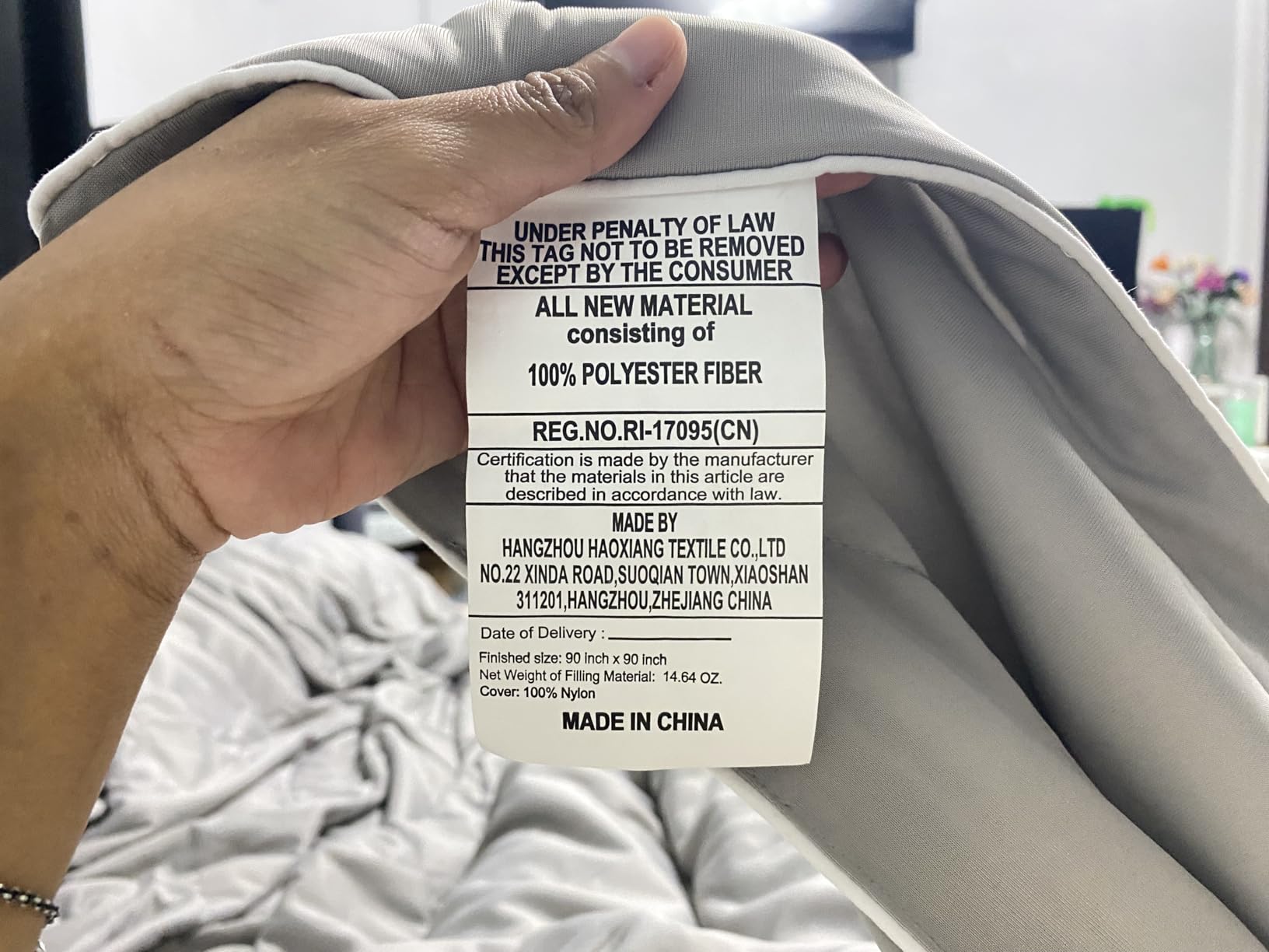 DOWNCOOL Cooling Comforter Queen Size,Grey Cooling Blanket for Hot Sleeper | Lightweight & Breathable Blanket for Night Sweats,Dual-Side Cooling Summer Bedding,90
