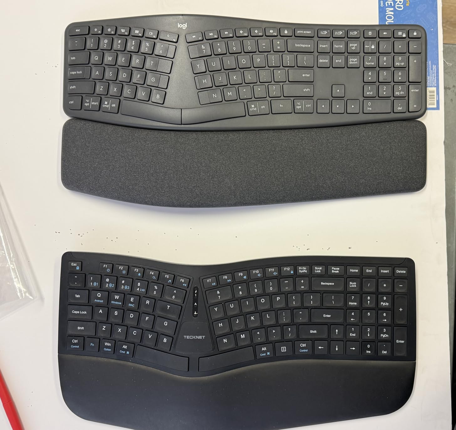 TECKNET Wireless Ergonomic Keyboard Rechargeable, 2.4G+Bluetooth Ergo Cordless USB Computer Keyboard, Wrist Rest, Natural Typing, Stain-Resistant Fabric, Compatible For Windows Computer Desktop Laptop customer photo 1
