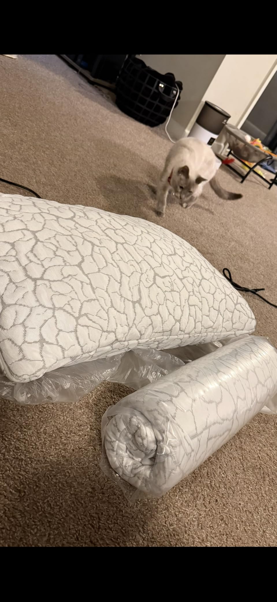 Cooling Pillows for Sleeping 2 Pack, Adjustable Shredded Memory Foam Pillows Queen Size Set of 2, Firm Bed Pillows for Side Back Stomach Hot Sleepers, Cold Pillow with Removable Washable Cover customer photo 1