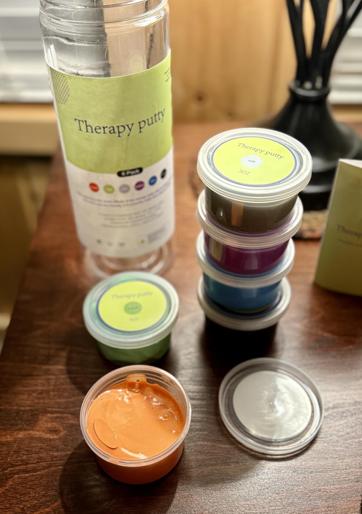 6 Pack Theramandu Therapy Putty Kit, Hand Strengthening and Sensory Therapy Putty for Exercise & Stress Relief, Therapy Putty for Adults, 6 Different Resistances, 3 Ounces of Each Putty customer photo 1