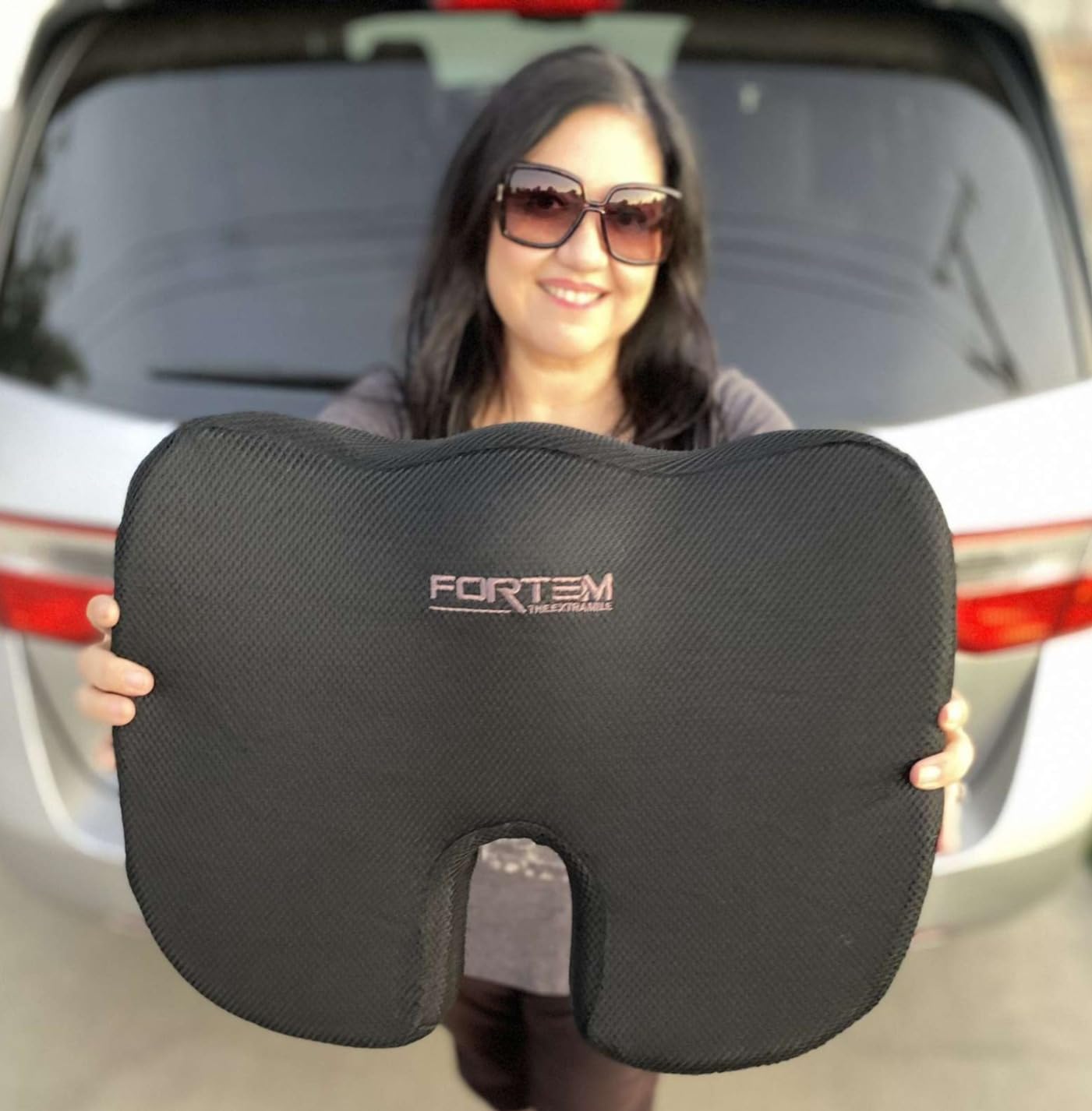 FORTEM Seat Cushion, Office Chair Cushion, Memory Foam Car Seat Cushions, Sciatica Coccyx Tailbone Pain Relief, Chair Cushions for Back Support, Sitting Pad for Gaming, Washable Cover, Non Slip customer photo 2