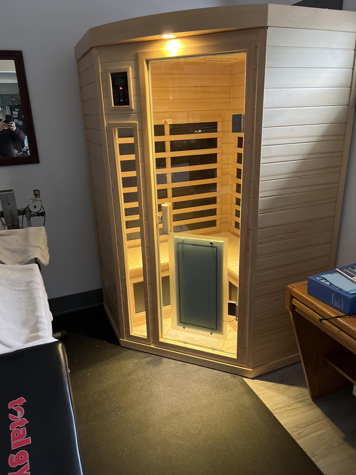 Ultra Low EMF 2 Person Infrared Sauna, 1750W 15A Far Infrared Saunas for Home, Canadian Hemlock Wood Sauna Indoor Sauna with Chromotherapy Light, Bluetooth Speaker, Door Heating Plate customer photo 1