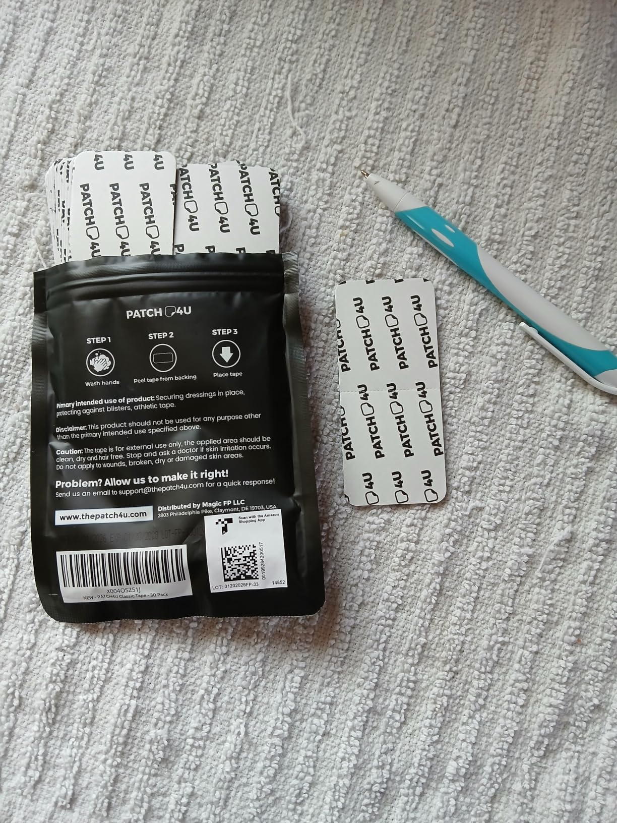 PATCH4U Premium Tape (30 Pack) - Pain Free Removal, Hypoallergenic, Latex Free & Gentle On Skin customer photo 2