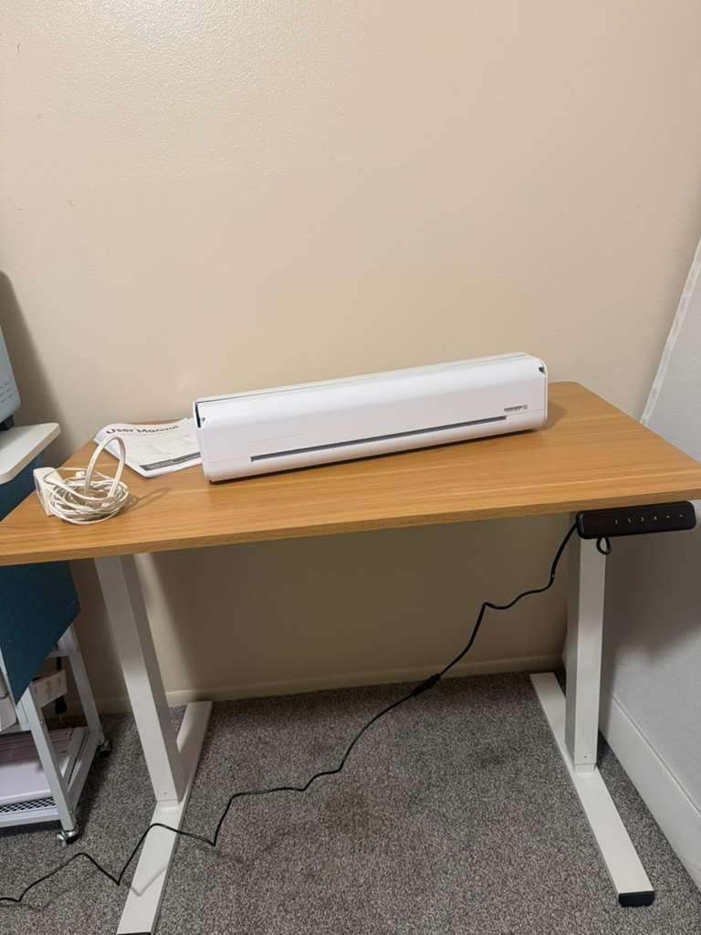 SANODESK Electric Standing Desk 71 x 32 Inches, Height Adjustable Sit Stand with Large Splice Board Desktop for Home Office, Computer Workstations, Memory Ergonomic Computer Desk, Black Frame/Black Top customer photo 1
