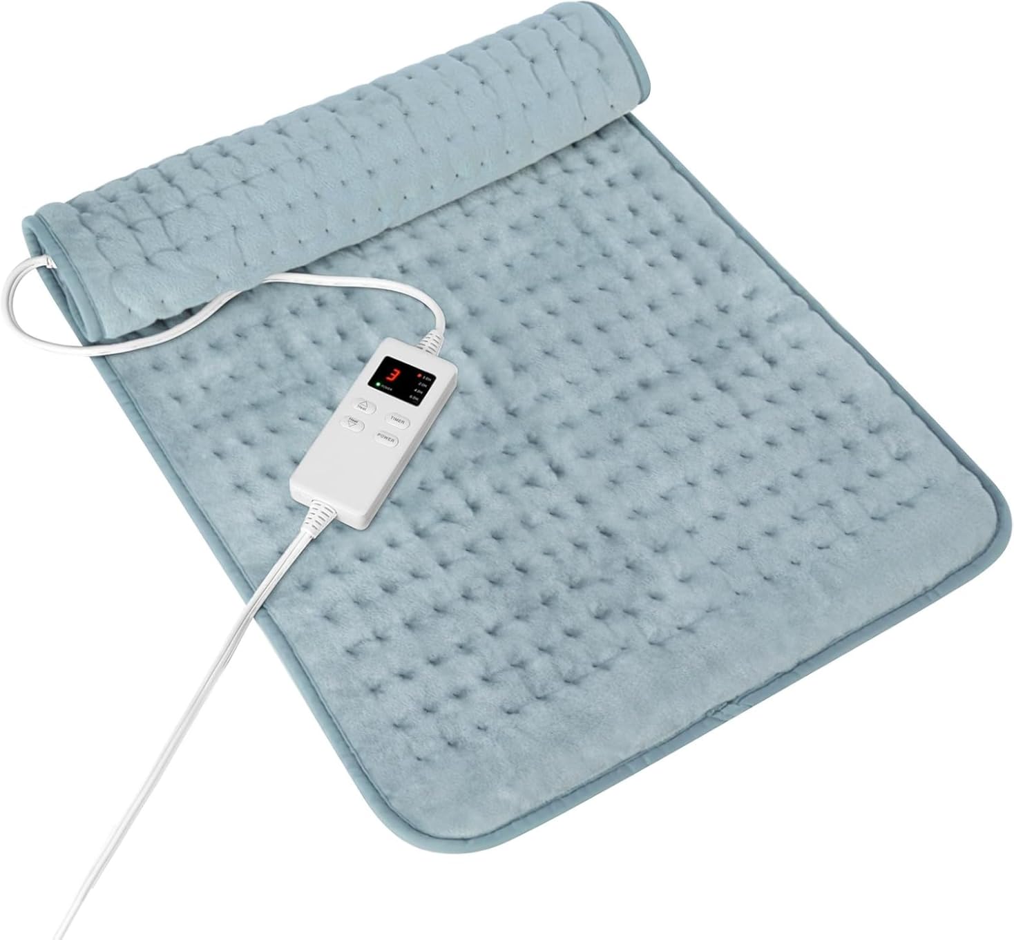 Heating Pad for Period Cramps, Heating Pad for Back/Neck/Shoulder Muscle Pain, 6 Heating&4 Timer Setting, Auto Shut Off, Dry/Moist Heat & Machine Washable, Gray Birthday Christmas Gifts for Women Mom customer photo 1