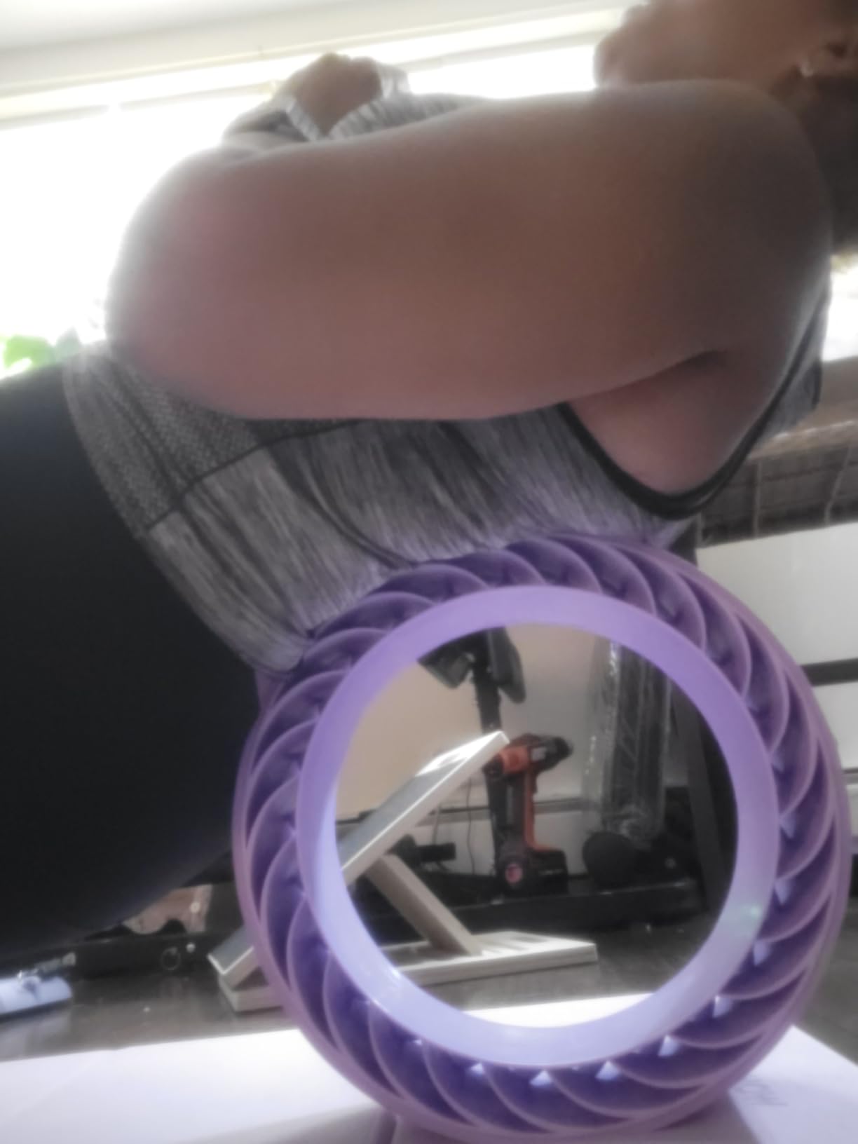 Curve Magic Wheel: Fit Prop Foam Padded Back Stretcher Wheel with Center Spine Cradle, Yoga Wheel for Improving Yoga Poses, Backbends Balance Stretching customer photo 2
