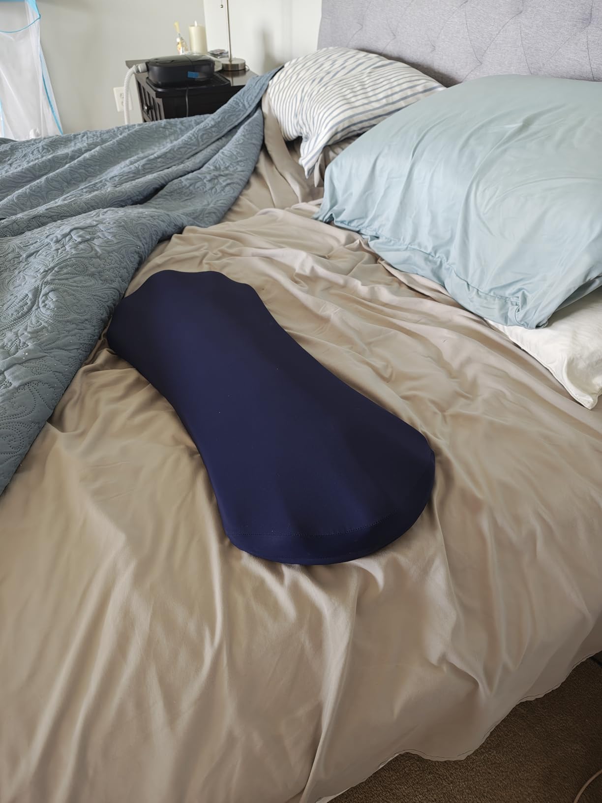 Fledano Lumbar Support Pillow for Bed – Memory Foam Lower Back Pain Relief Pillow for Sleeping, Ergonomic Lumbar Pillow for Side & Back Sleepers, Sciatica & Hip Pain Relief, Washable Cooling Cover customer photo 2