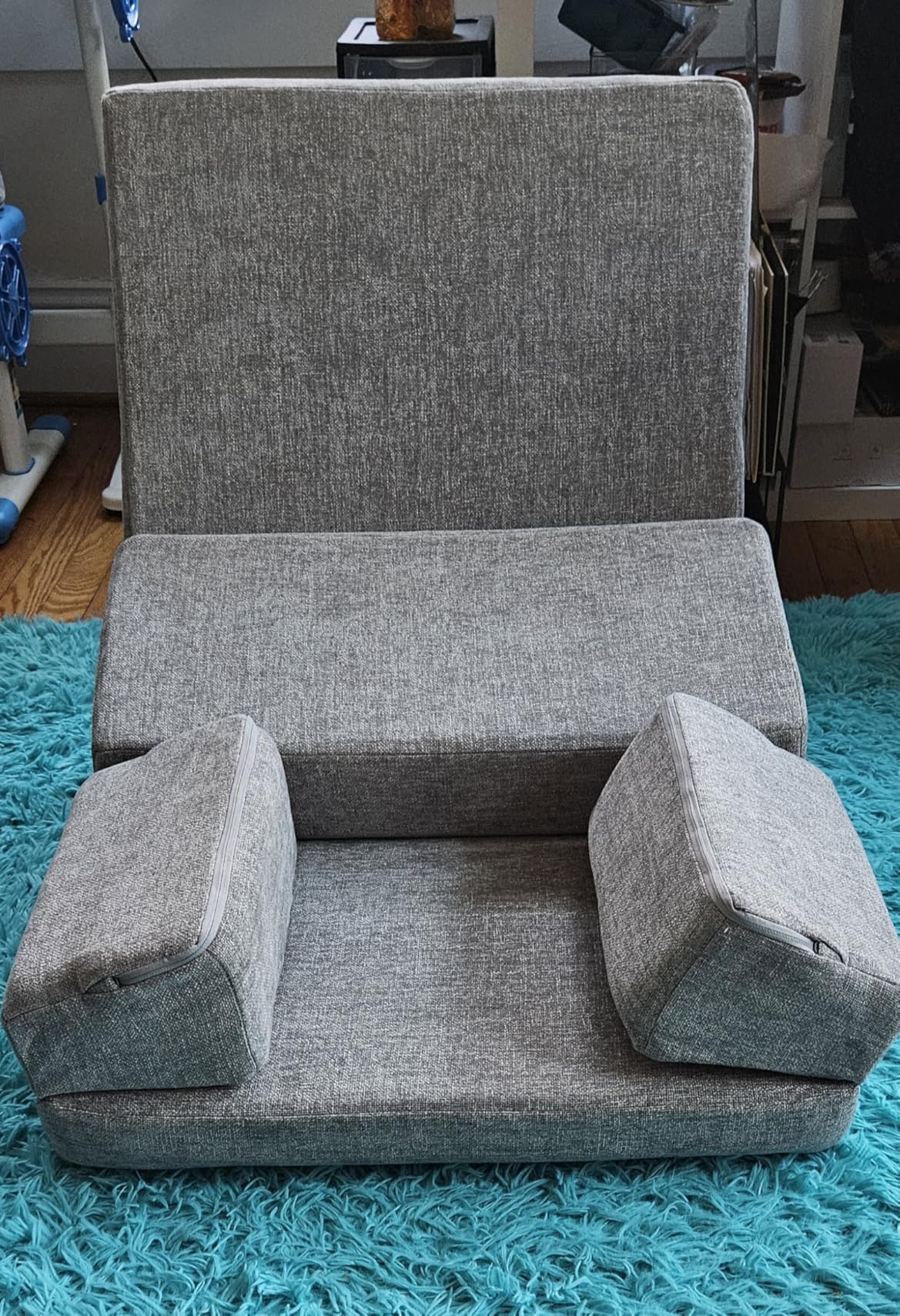 HOMBYS Pro Meditation Cushion Set with Adjustable Back Support, Large 3-in-1 Floor Sitting Chair for Yoga & Meditation, Extra Thick Yoga Pillows for Adults with Knee Support, Grey customer photo 1