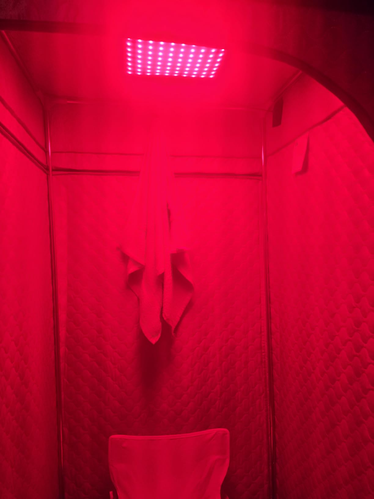 Portable Infrared Sauna Box for Home, Steam Sauna Tent with 660nm & 850nm Red Light Therapy, 3L 1200W Steamer, Oversized Folding Chair, 9 Heat Levels & 99-Min Timer for Home Spa Relaxation customer photo 2