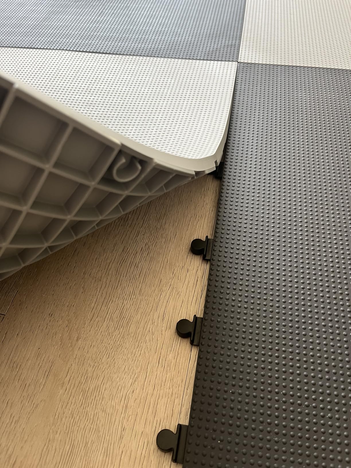 Baselayer Performance Series Interlocking Floor Tiles - Durable 1/2 in TPE (Rubber Like, NOT Foam, no Odor) - Gym Flooring for Weights & Heavy Equipment - Black, 15 SqFt (6 Pack) - Made in USA customer photo 2
