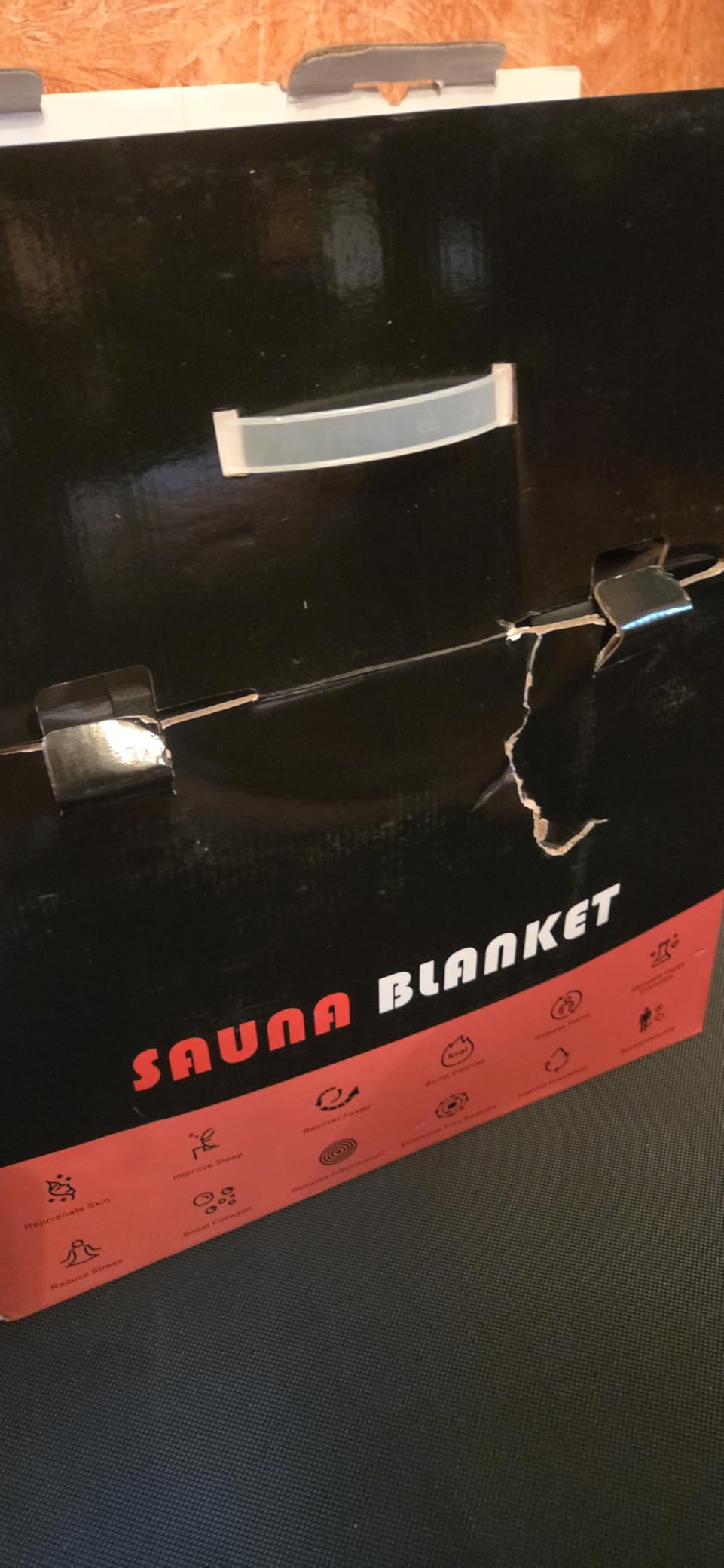 Infrared Sauna Blanket for Home, Low EMF Carbon Crystal Heating, Portable Dry Sauna Bag for Relaxation, Detoxification, 5.9ft x 2.6ft, Sleeveless-Black customer photo 2
