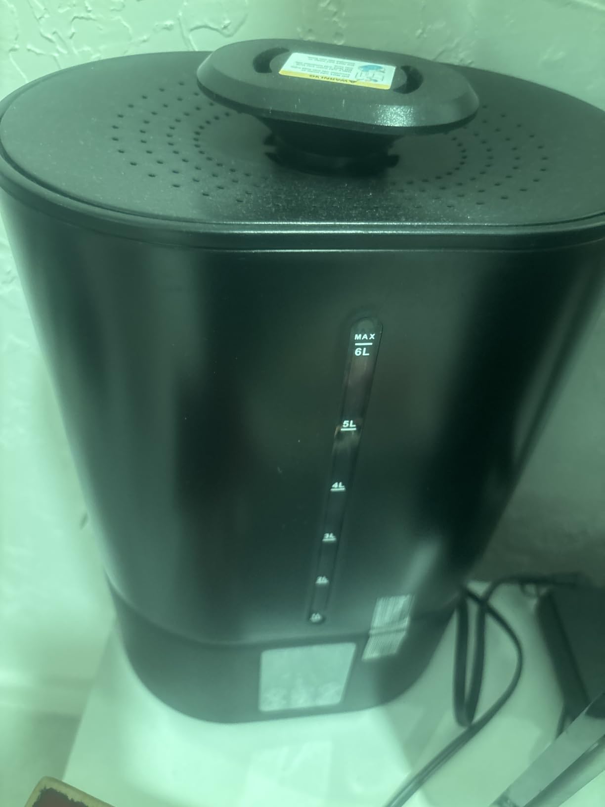 Coolfiqu 6L Humidifiers for Bedroom Large Room Home, Cool and Warm Humidifier for Baby and Plants Hot Mist Top Fill Desk Humidifier Oil Diffuser, Quiet, Auto Mode, 360 Nozzle-Midnight Black (2026 Upgraded) customer photo 1