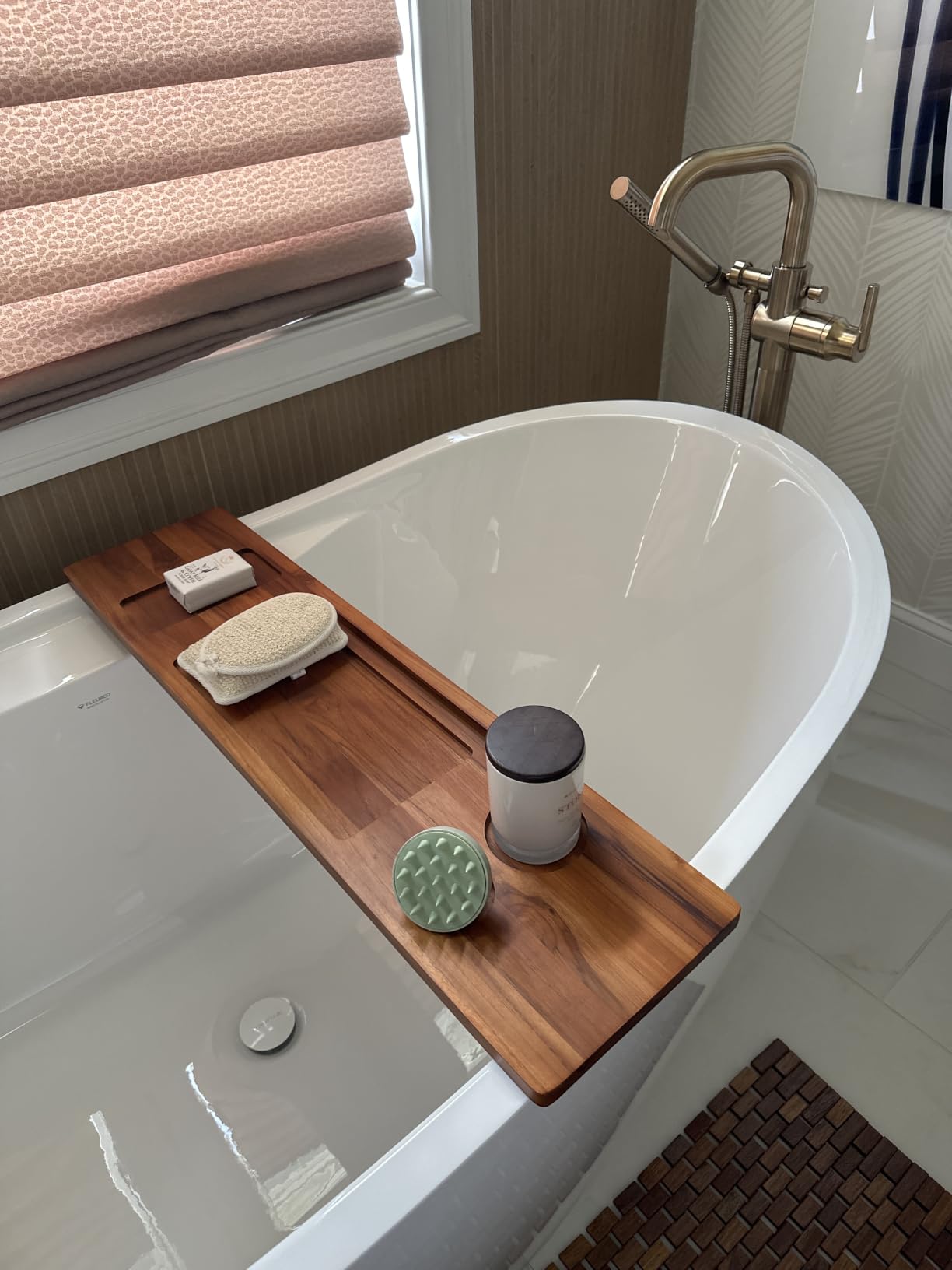 Teak Bathtub Tray - Wood Bath Caddy Tray 35