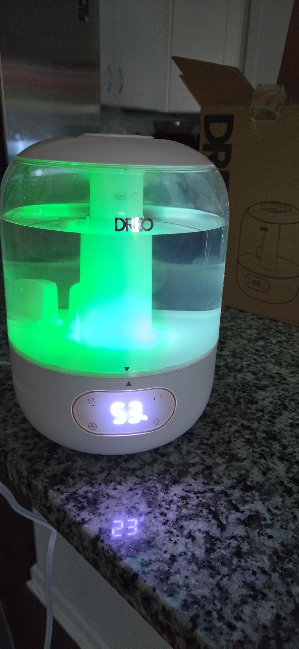 DREO Humidifiers for Bedroom, 3L Top Fill 30H & 26dB Quiet Runtime for Large Room, Cool Mist Ultrasonic Humidifier with Humidity Sensor, Night Light for Home, Baby, Nursery, Plants, New Edition customer photo 2