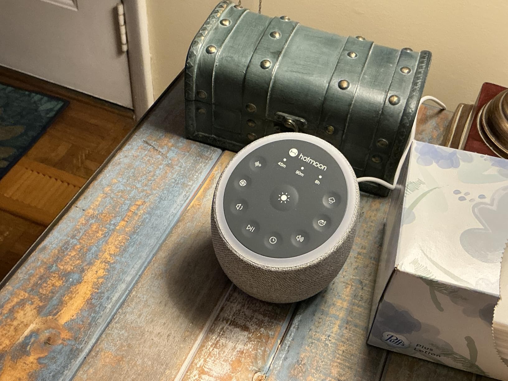 Hotmoon Sound Machine for Sleep, Cocoon 2 White Noise Sound Machine with 40 Relaxing Sounds, Dual-Speaker & Timer, 8 Night Light, Pink Brown Green Noise for Sleeping Adults, Office Privacy, Plug-in customer photo 1