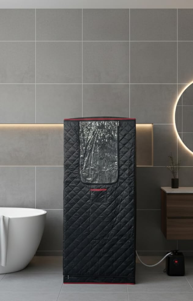 Manastin Upgraded Portable Steam Sauna for Home, Sauna Tent with 3L/1200W Steamer, XL Foldable and Remote Control, 99-Min Timer & 15 Power Levels, 2.6' x 2.6' x 5.9' Detox Spa for Relaxation customer photo 1