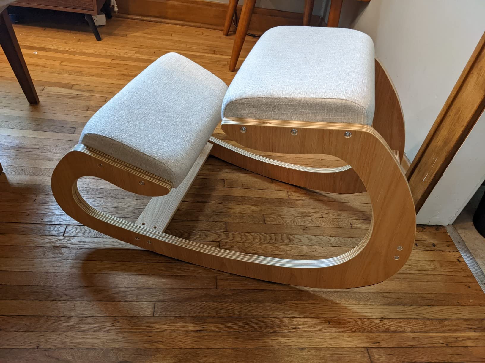 Predawn Adjustable Ergonomic Kneeling Chair - Custom Height Rocking Stool with Thick Cushions, Solid Wood Frame, and Knee Support. Ideal for Office Work or Meditation (Black) customer photo 2