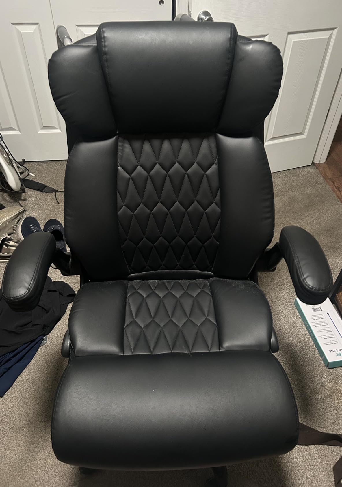 500lbs Big and Tall Office Chair Adjustable Lumbar Support for Back Pain, Extra Wide Seat Executive Office Chair Thick Armrest Pad, Heavy Duty Base&Upgraded Wheels, Ergonomic Comfy Computer Desk Chair customer photo 2