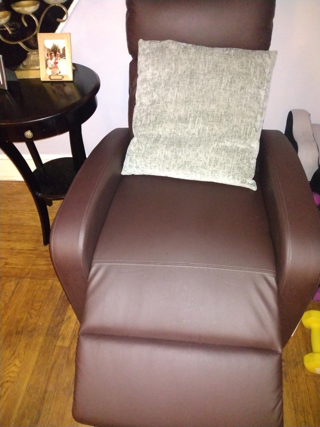 Sweetcrispy Massage Recliner Chair for Adults, Adjustable Home Theater Seating with Lumbar Support for Living Room, Modern Fabric Reclining for Small Space, Beige customer photo 2