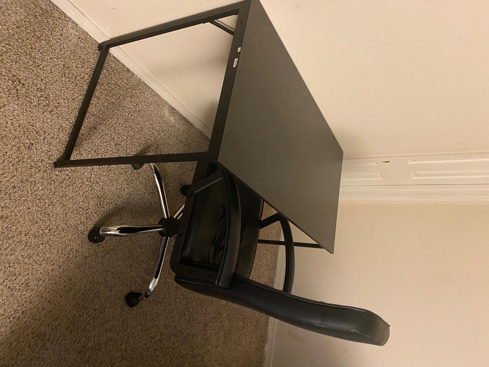 CubiCubi 32 x 20 Small One-Piece Standing Desk, Adjustable Height Electric Computer Sit Stand up Home Office Workstation, with 4 Memory Presets, Headphone Hook, Maple customer photo 2