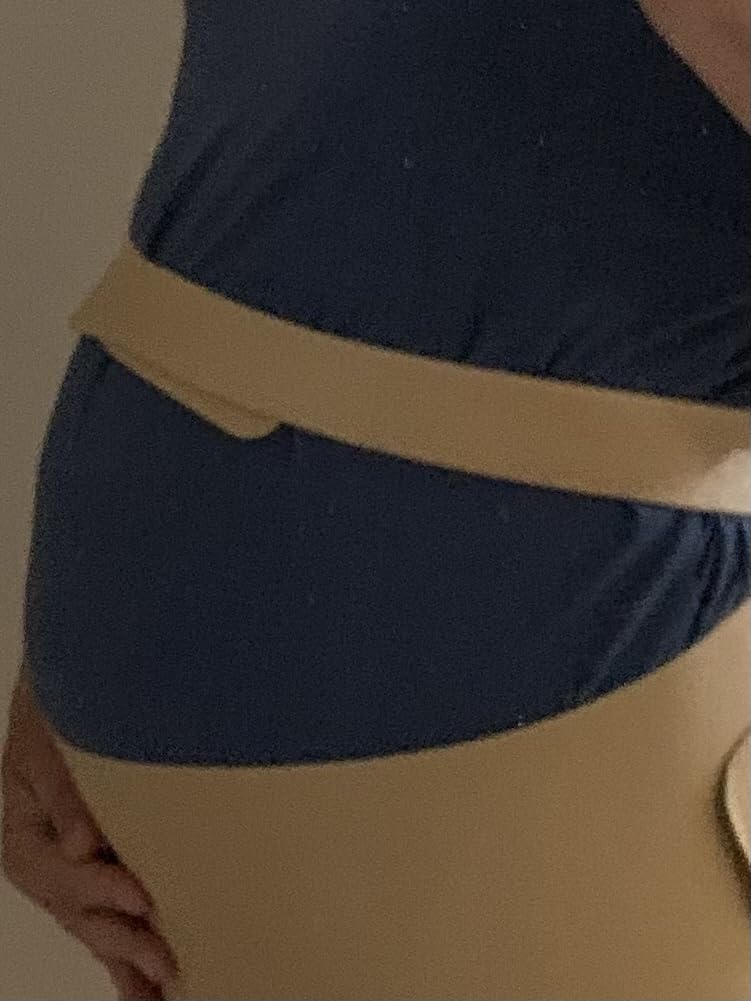 Frida Mom Dual Support Pregnancy Belly Band S/M, Maternity Belly Band with Ultimate Support Back, Hip & Pelvic, Adjustable, Lightweight, Breathable & Comfy, Supports Bump as Baby Grows, Clay customer photo 2