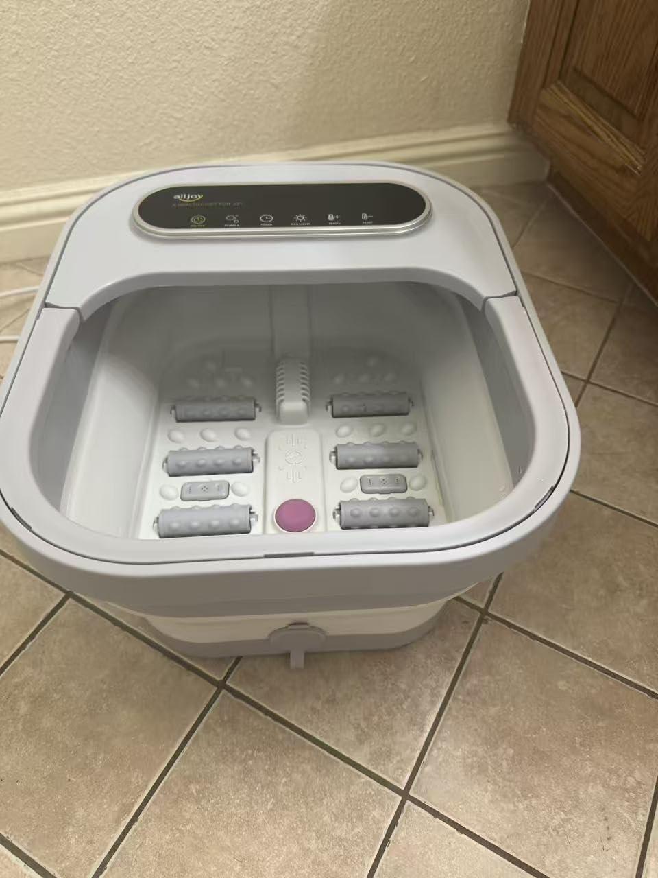 ALLJOY Collapsible Foot Spa with Heat, Pedicure Foot Bath with Bubbles & 6 Rollers, UL-Listed Rapid PTC Heating Foot Soaking Tub for Stress Relief, Relaxation Gift for Women & Men, Nurses & Teachers customer photo 2