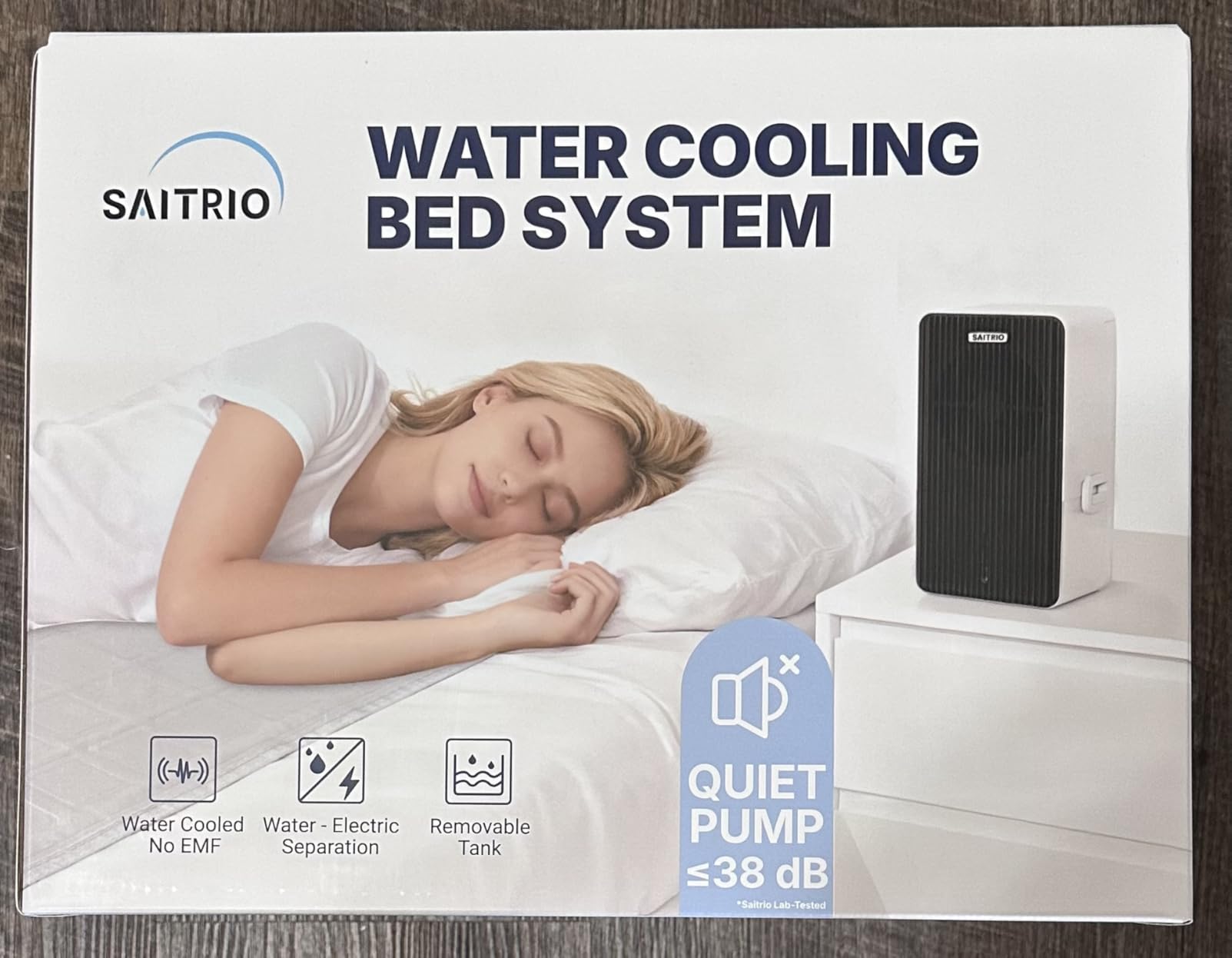 SAITRIO Cooling Mattress Pad, Active Hydro-Powered Bed Cooling System for Night Sweats, Menopause & Hot Sleepers - Ultra-Thin Mattress Topper, Quiet & Clean, Single/Twin Size (28