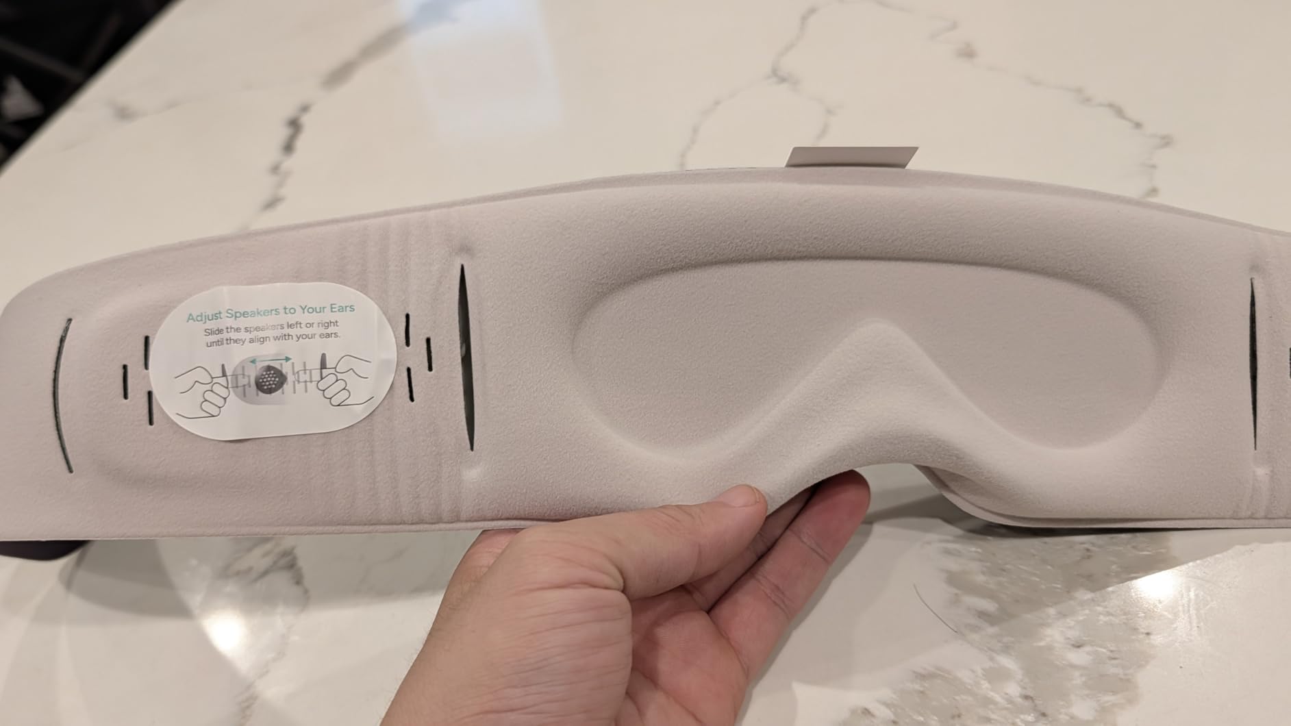 Sleenova SoundMask - Sleep Mask with Built-in Tuned Sleep Audio, Side Sleeper Optimized, Phone-Free Sleep & Nap, Bluetooth Modes customer photo 1