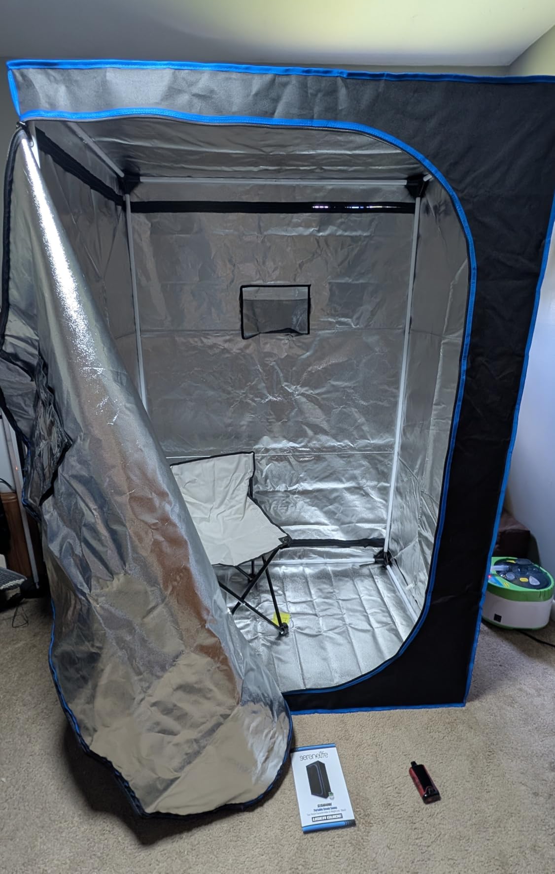 SereneLife Portable Sauna for Home, 2 Person Steam Tent with 4L Steamer 6' x 4', 2 Folding Chairs, Remote Control in-Home Spa customer photo 1