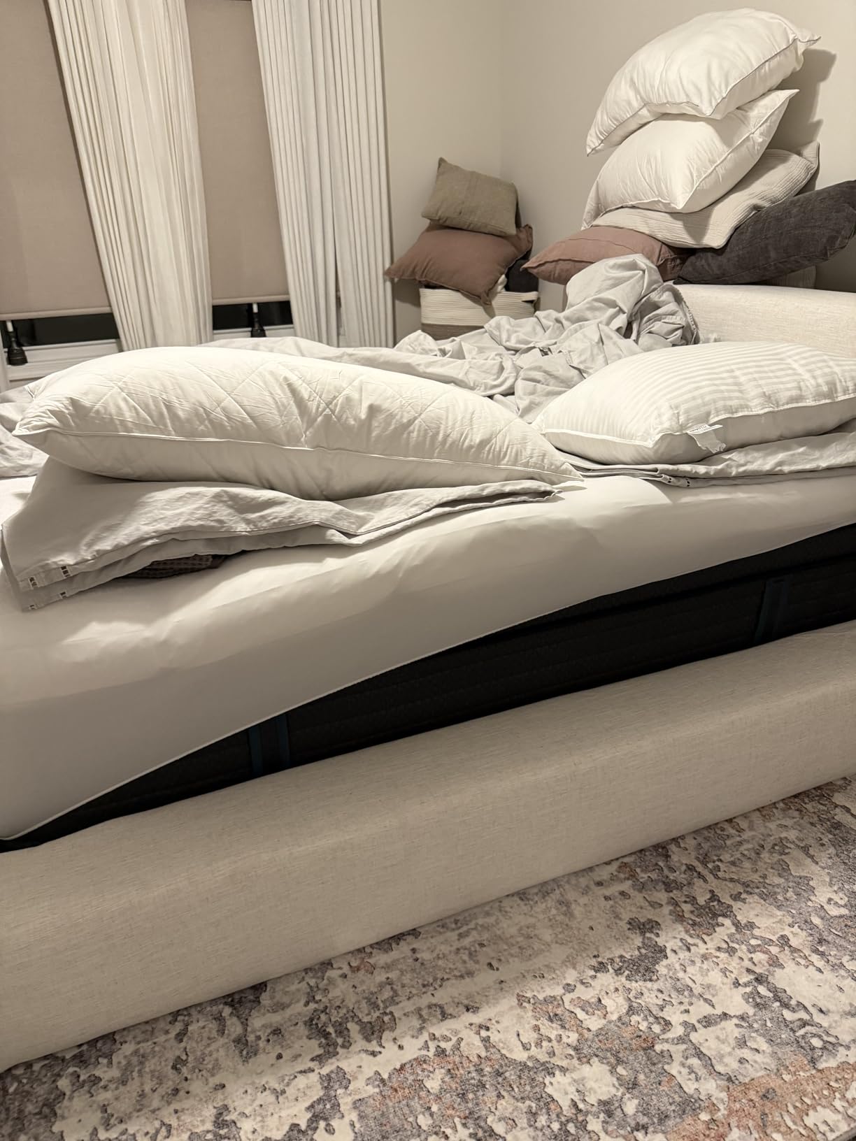 Sleepmax Extra Firm Mattress Topper 3 Inch Queen Size - High-Density Fusion Memory Foam Bed Topper Pressure Relief - Premium Washable Cover - No Odor, CertiPUR-US Certified customer photo 1