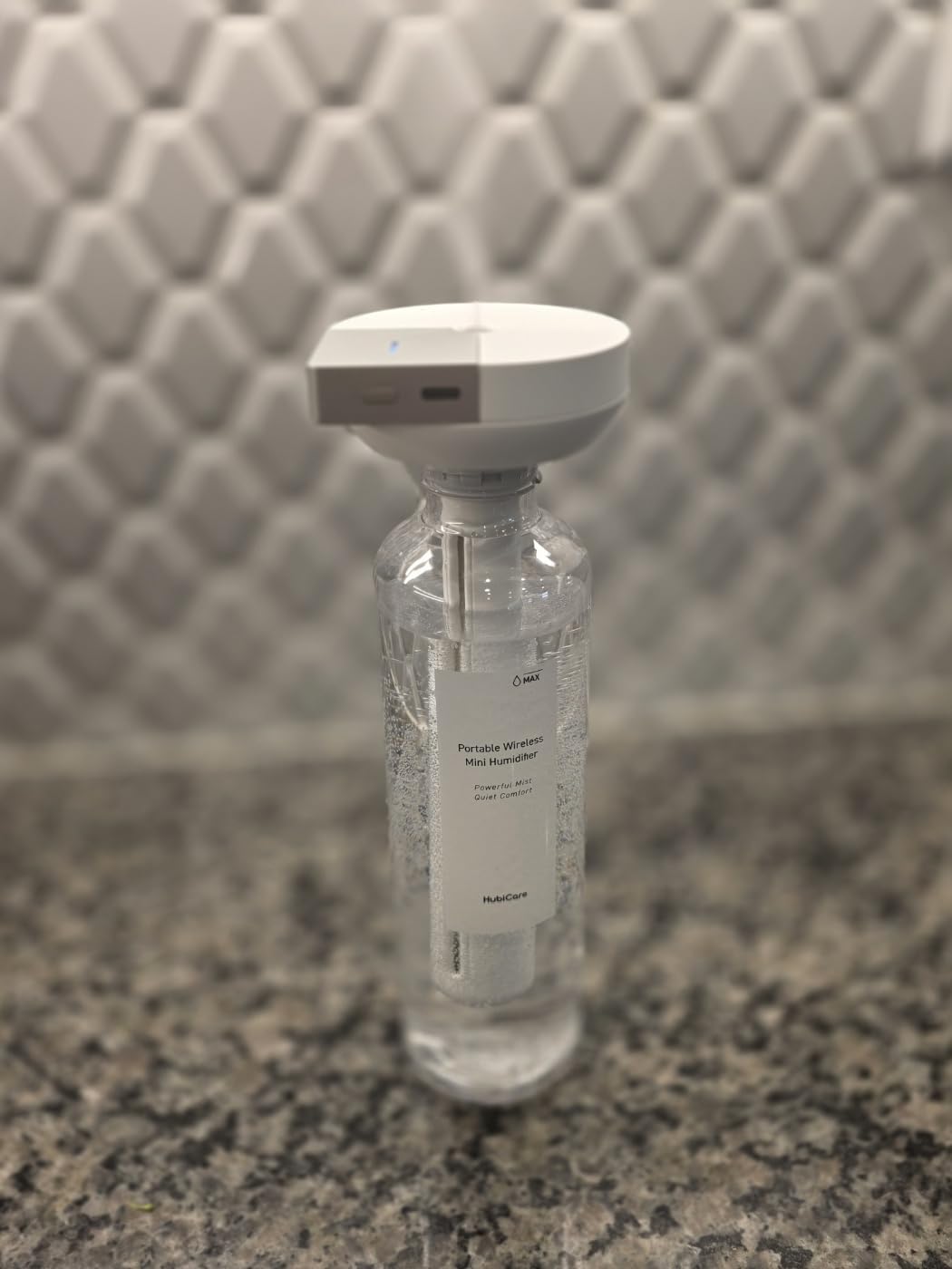 HubiCare Mini Humidifier, Portable Wireless Table Humidifier, USB-C Rechargeable Personal Mist Maker with Adjustable Length, Quiet 28dB, Leak-Resistant Design for Car, Bedroom, Office customer photo 1