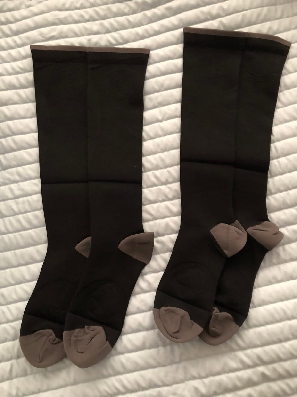 Breathable Compression Socks for Women Men, 20-30mmHg Knee High Circulation for Travel, Flying, Athletic, 2 pairs customer photo 1