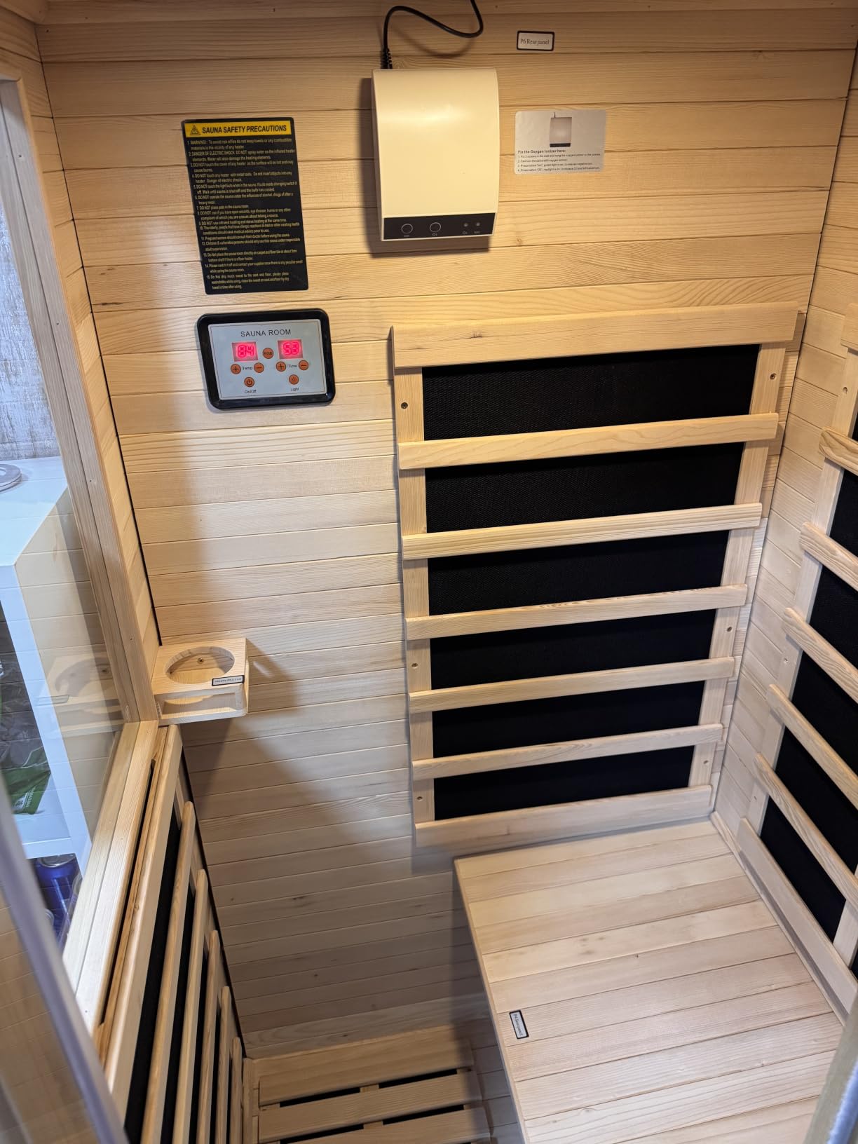 Large Capacity Outdoor Wooden Traditional Barrel Sauna for 4-6 Person Steam & Dry Heat Sauna with 6KW Heater, Sauna Stones, Thermometer - Spacious Bucket-Style Design for Backyard & Family Gatherings customer photo 1