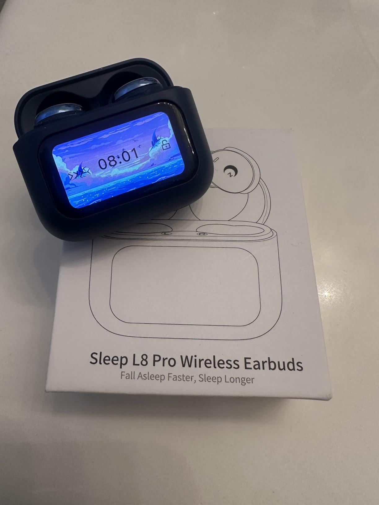 2026 Sleep Earbuds Bluetooth 5.4 in Ear Smart Touch Screen Ear Buds, 48H Playtime Mini Sleep Headphones Small Design for Side Sleepers, 5 EQ Modes, IPX7 Waterproof customer photo 1