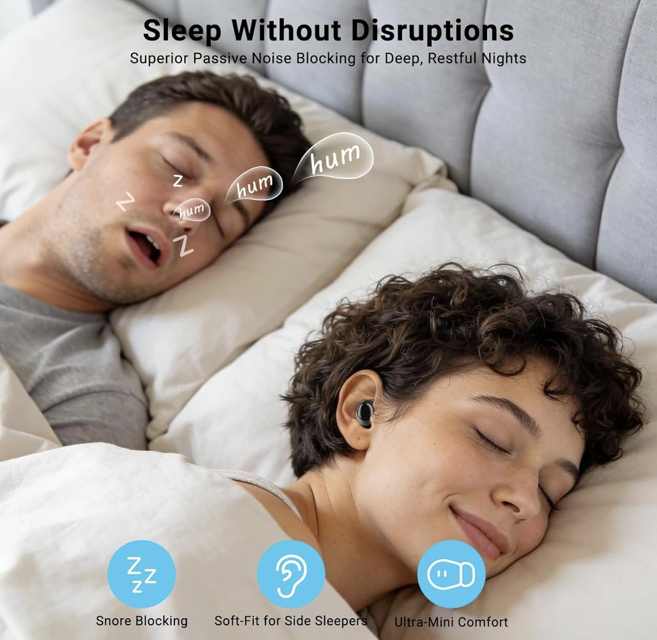 T33 Sleep Earbuds, Bluetooth 6.0 Noise Cancelling Sleep Headphones for Side Sleepers, ANC Up to 98%, Sleep Mode, 48H Playtime, Small Earbuds Comfort Fit customer photo 2