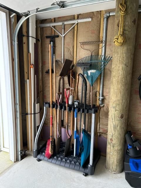 Rubbermaid Garage Tool Tower Rack Easy to Assemble Wheeled Organizes up to 40 Long-Handled Tools/Rakes/Brooms/Shovels in Home/House/Outdoor/Shed Black customer photo 1