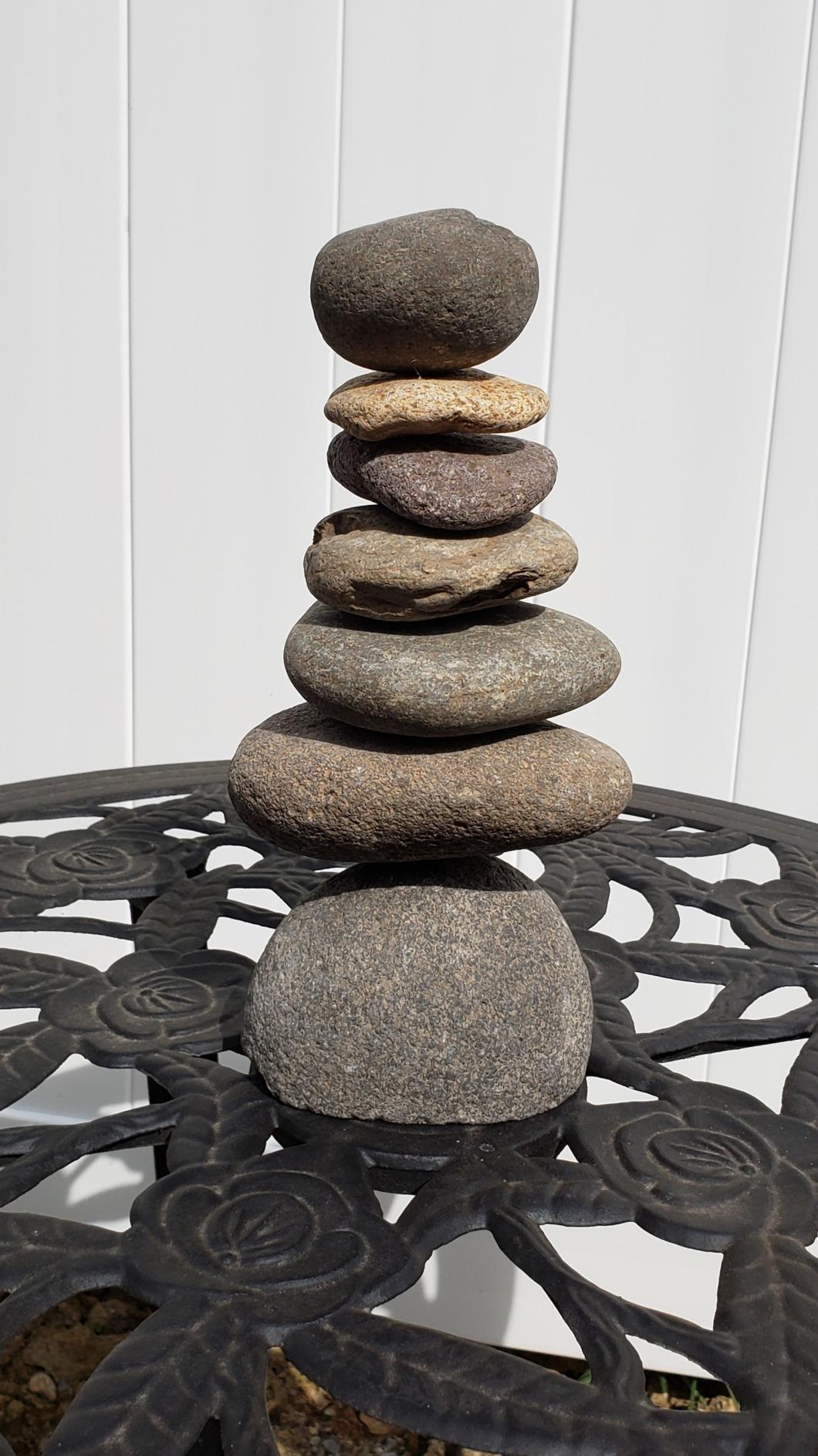 Large 7-Stone Natural River Stone Cairn, 11 inches customer photo 1
