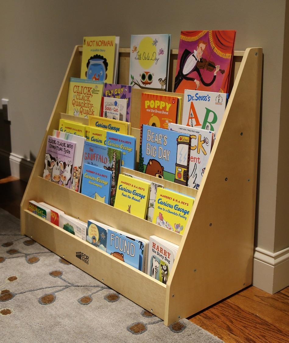 ECR4Kids Single-Sided Wooden Book Display, Montessori Furniture, Natural customer photo 2