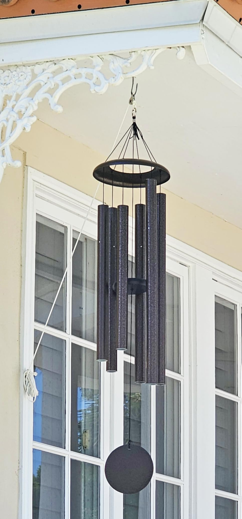 Corinthian Bells 44 Inch Black Large Deep Tone Wind Chimes for Outside, Modern Metal Wind Chime, Made in USA customer photo 2