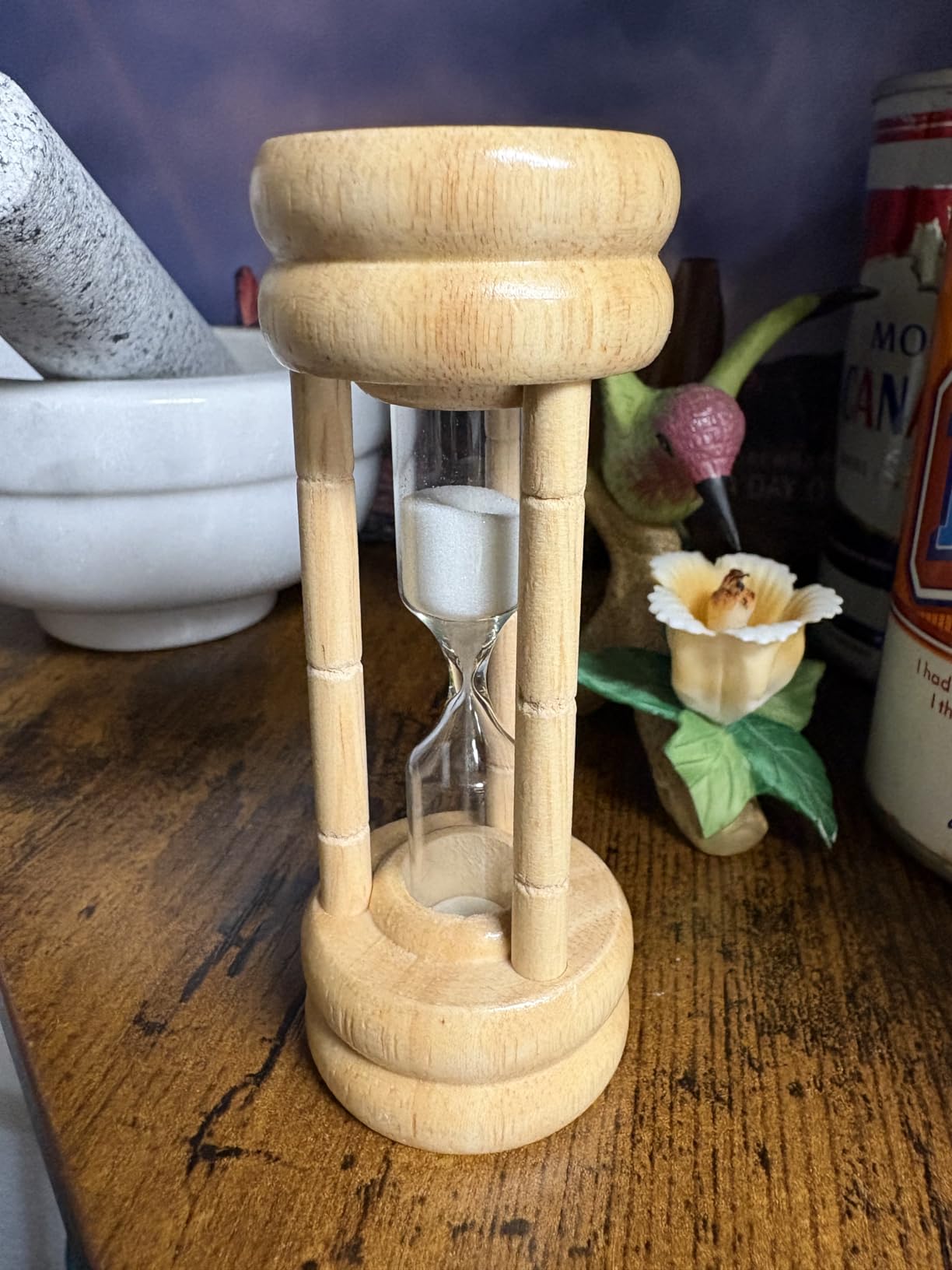 Norpro 3-Minute Glass Hourglass Sand Timer with Natural Wood Base customer photo 2